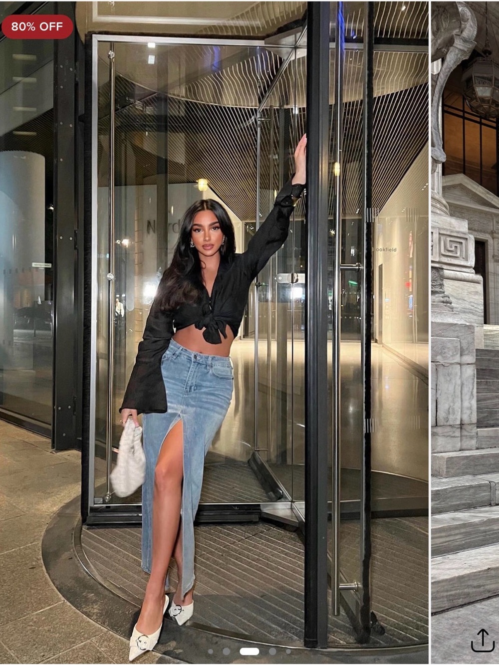 Fashion Nova Light Blue High-Slit Straight Leg Jeans